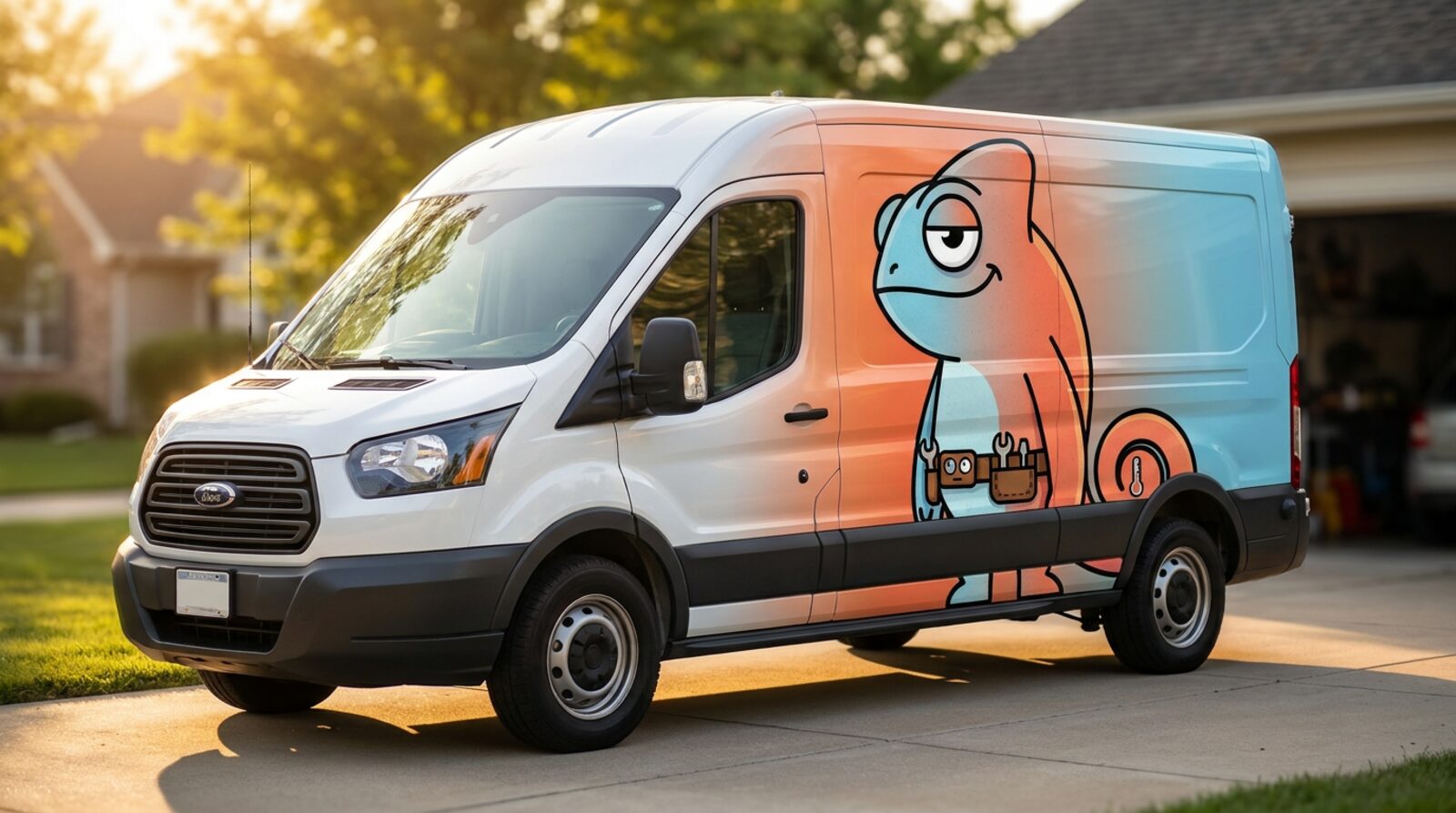 dial on an hvac van wrap