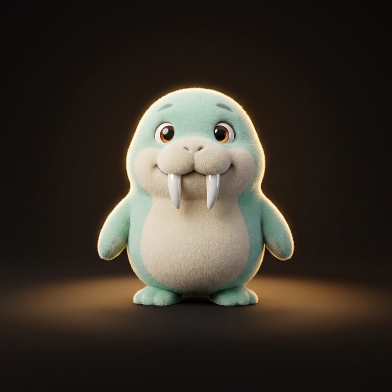 pearl, a mint plush walrus