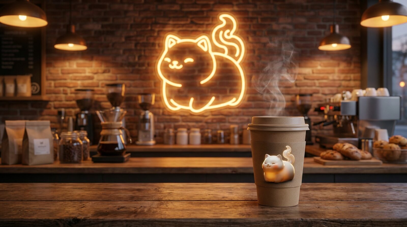 whistle as a neon coffee shop sign